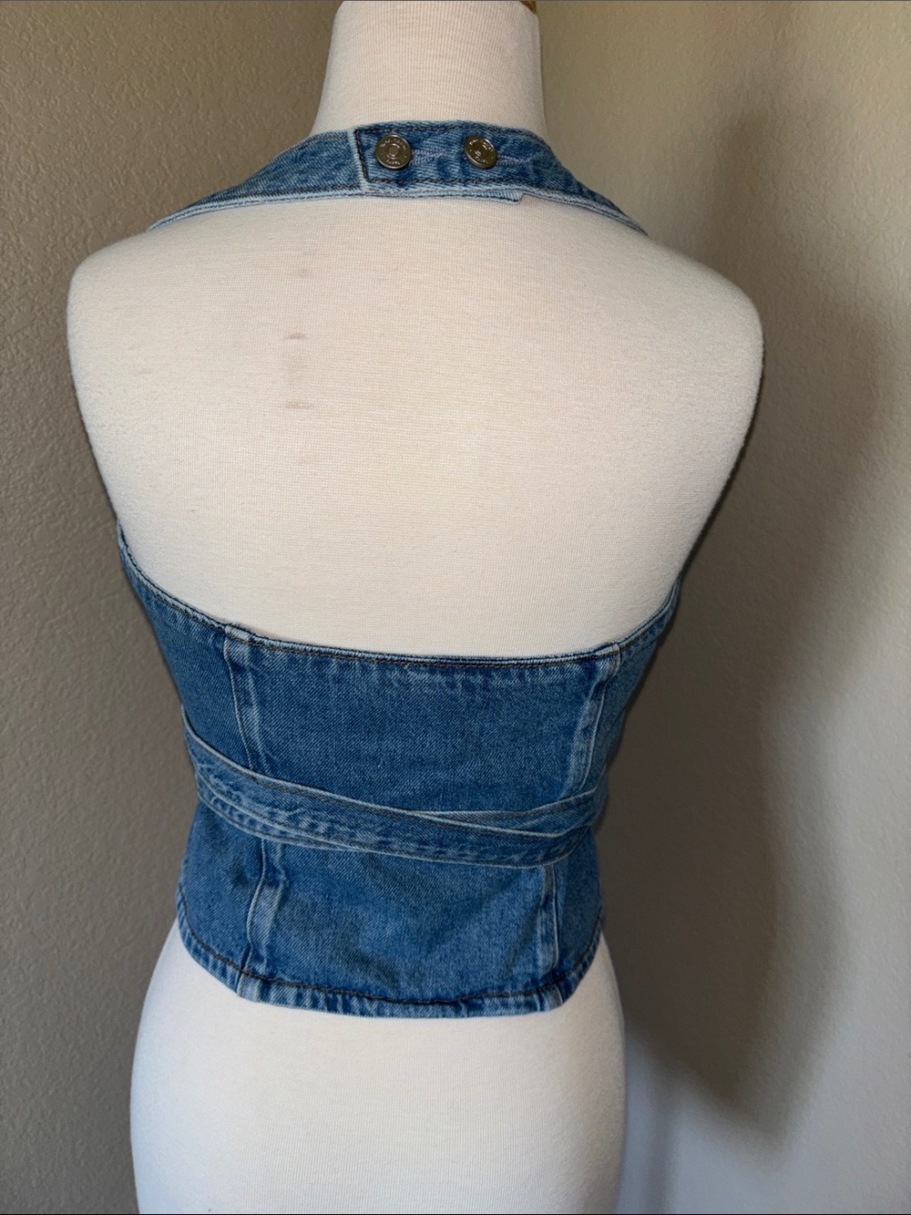 Reformation Gaia Denim Halter Top - Picture 8 of 9